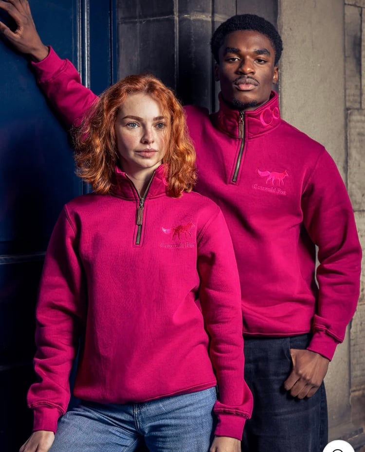 Image of Tetbury quarter zip Raspberry