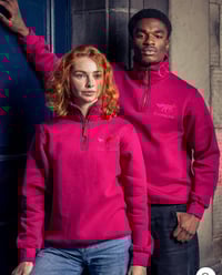 Image 2 of Tetbury quarter zip Raspberry 