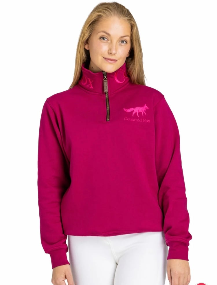 Image of Tetbury quarter zip Raspberry 