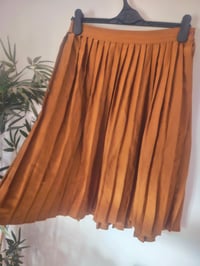 Image 2 of Vintage tan brown pleated skirt 
