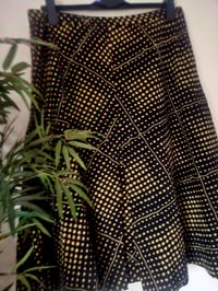 Image 3 of Vintage Black Cream polka dot pleated midi skirt