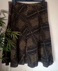 Image 5 of Vintage Black Cream polka dot pleated midi skirt