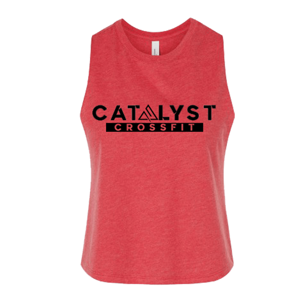 PRE-ORDER: Women's Racerback Catalyst CrossFit RED Logo Cropped Tank 