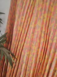 Image 2 of Vintage orange geometric abstract print pleated midi skirt 