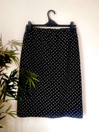 Image 1 of Vintage Black and white geometric print pencil midi skirt 