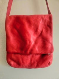 Image 6 of Vintage real leather Pillarbox red multi zip utility messenger bag