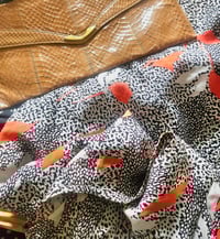 Image 3 of Vintage tan brown faux crocodile skin envelope clutch bag 