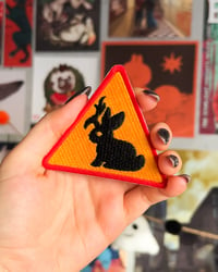 Image 1 of Jackalope Warning - Embroidered Patch