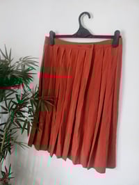 Image 3 of Vintage rust red pleated midi skirt 