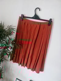 Image 1 of Vintage rust red pleated midi skirt 