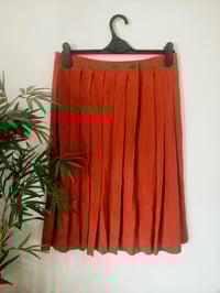 Image 2 of Vintage rust red pleated midi skirt 