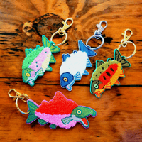 Image 2 of Fur Bearing Trout Embroidered Keychains *SOME ON PREORDER