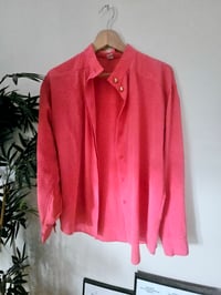 Image 2 of Vintage coral red silk blouse 