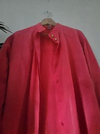 Image 4 of Vintage coral red silk blouse 