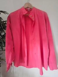 Image 5 of Vintage coral red silk blouse 