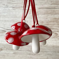 Image 4 of Red and White Hanging Mushroom Decoration