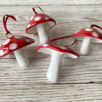 Image 6 of Red and White Hanging Mushroom Decoration