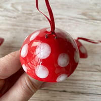 Image 8 of Red and White Hanging Mushroom Decoration