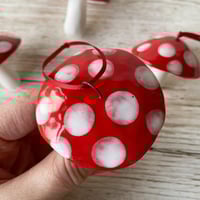 Image 9 of SALE Red and White Hanging Mushroom Decoration