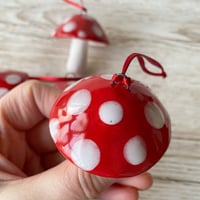 Image 10 of SALE Red and White Hanging Mushroom Decoration