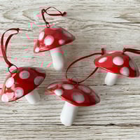 Image 5 of SALE Red and White Hanging Mushroom Decoration