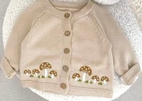 Image 1 of Sweater Cardigan Mushroom Embroidery 