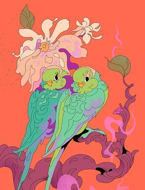 Image of Mystic Moon Birds Print