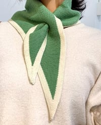 Image 1 of Mini Scarves Green and Beige