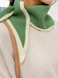 Image 2 of Mini Scarves Green and Beige