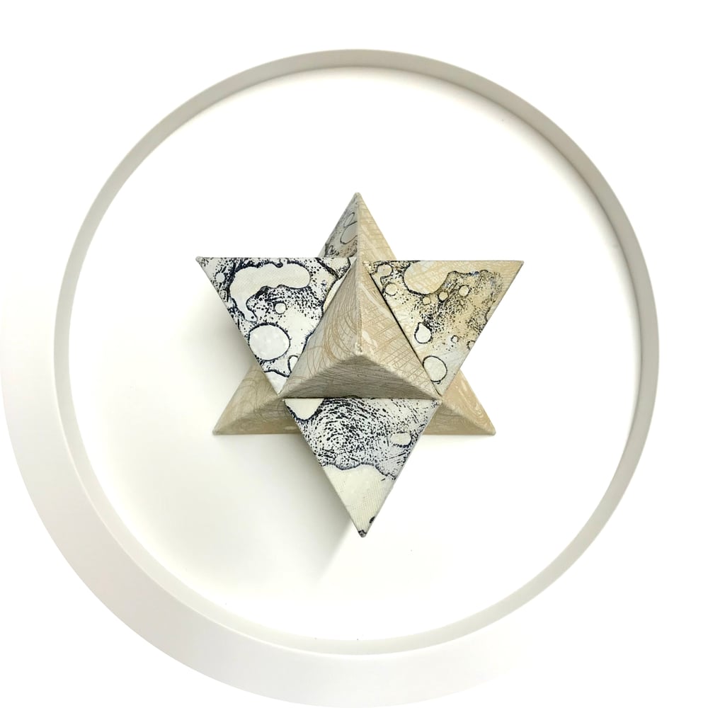 Image of Polyhedral Dome - Two tetrahedrons in Payne's grey and gold