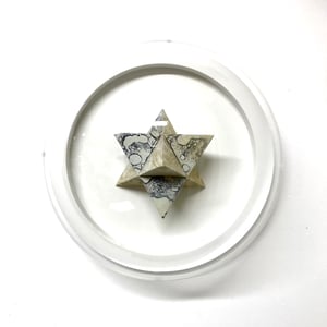 Image of Polyhedral Dome - Two tetrahedrons in Payne's grey and gold