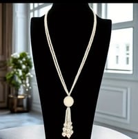 Image 1 of Tassel Pearl Necklace 