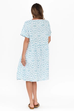 Image of Lizzie Linen / Cotton Dress - Damask