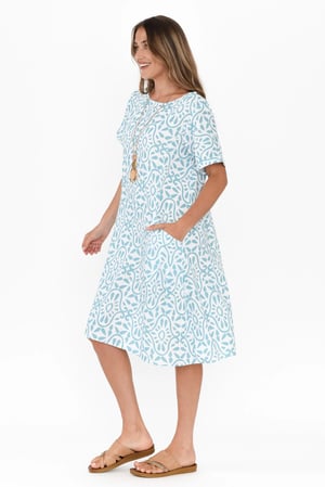 Image of Lizzie Linen / Cotton Dress - Damask