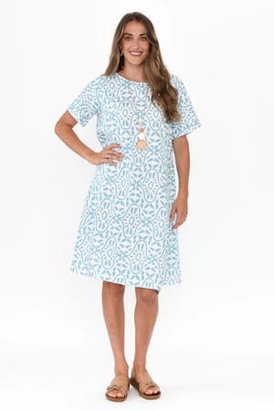 Image of Lizzie Linen / Cotton Dress - Damask