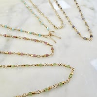 Image 3 of Gemstone Sparkle Necklace with Bow Charm