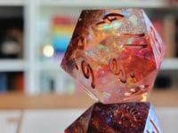 Image 6 of Fireheart - Karlach inspired 30 mm death save and chonk d20s