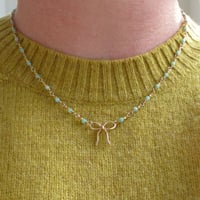 Image 5 of Gemstone Sparkle Necklace with Bow Charm
