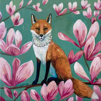 PRINT Fox Magnolia Pearls