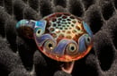 Image 2 of Fumed Honeycomb Pinwheel Pendant