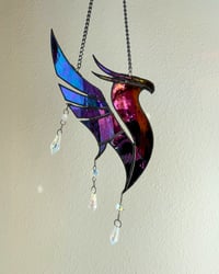 Image 2 of ILLENIUM Inspired Stained Glass Phoenix Mobile – Iridescent Magenta / Black