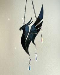 Image 5 of ILLENIUM Inspired Stained Glass Phoenix Mobile – Iridescent Magenta / Black