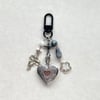 silver spark locket keychain