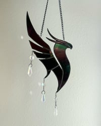 Image 3 of ILLENIUM Inspired Stained Glass Phoenix Mobile – Light Iridescent / Black