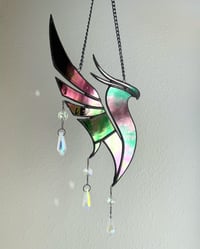 Image 1 of ILLENIUM Inspired Stained Glass Phoenix Mobile – Light Iridescent / Black