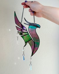 Image 4 of ILLENIUM Inspired Stained Glass Phoenix Mobile – Light Iridescent / Black