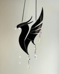 Image 5 of ILLENIUM Inspired Stained Glass Phoenix Mobile – Light Iridescent / Black