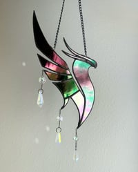 Image 2 of ILLENIUM Inspired Stained Glass Phoenix Mobile – Light Iridescent / Black