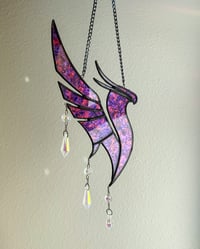 Image 2 of ILLENIUM Inspired Stained Glass Wall Piece Phoenix Mobile – Violet + Magenta