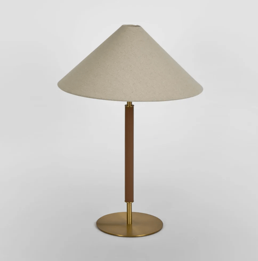 Image of Brass & Leather Lamp